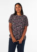 Bluse med korte &aelig;rmer og paisleyprint, M&oslash;rk Bordeaux, Model image number 0