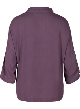 Viskose skjorte med 3/4 ærmer, Vintage Violet, Packshot image number 1