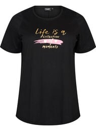 T-shirt med motiv, Sort