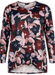 Blomstret bluse med lange ærmer, Black Rose Flower, Packshot image number 0