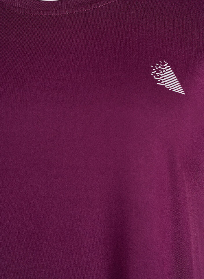 Ensfarvet tr&aelig;nings t-shirt, Lilla, Packshot image number 2