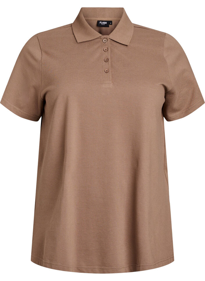 FLASH - Poloshirt med korte ærmer, Brun, Packshot image number 0