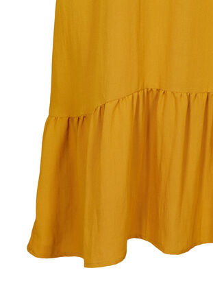 Kortærmet viskose kjole med v-udskæring, Harvest Gold, Packshot image number 2