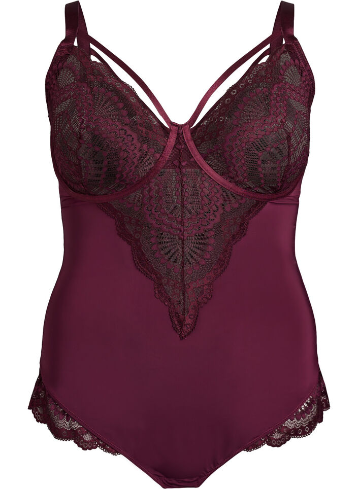 Blonde body med b&oslash;jle og stropdetalje, R&oslash;d, Packshot image number 0