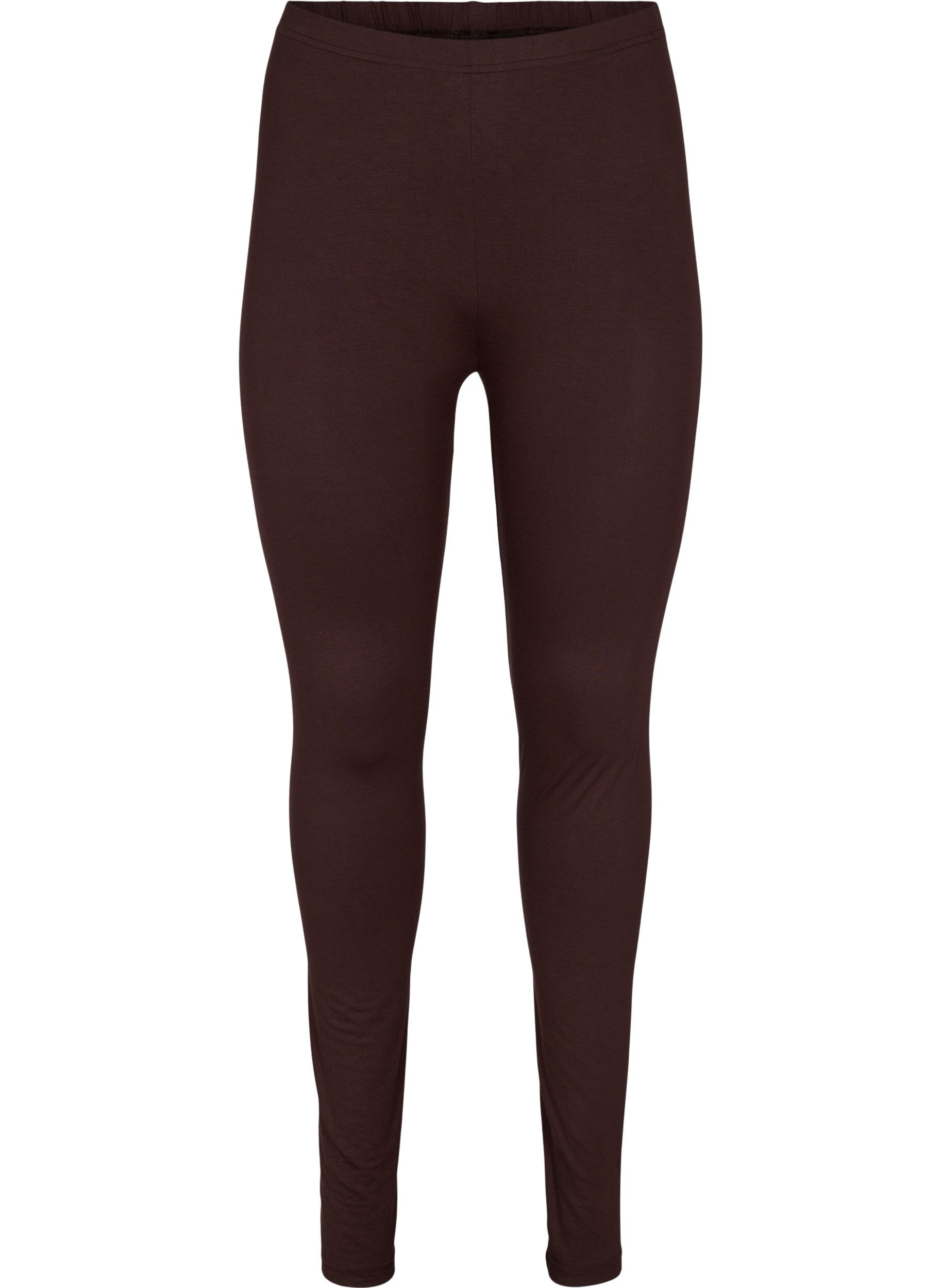 ZizziBasis leggings i viskose, Brun, Packshot image number 0