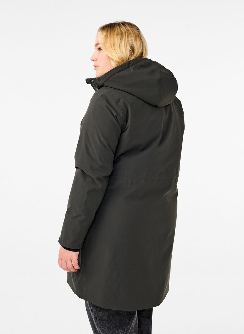 Funktionel parka vinterjakke med hætte, Raven, Model image number 1