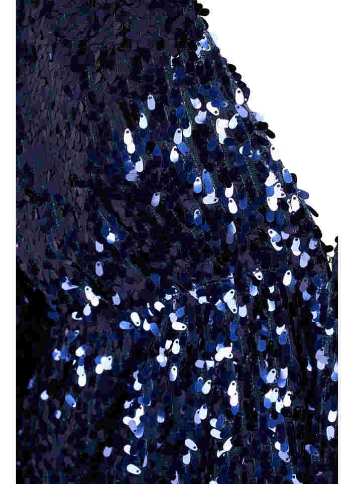 Cardigan med pailletter og lange ærmer, Evening Blue, Packshot image number 2
