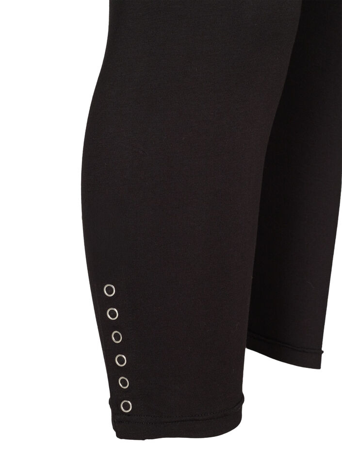 3/4 leggings med knapper, Sort, Packshot image number 3