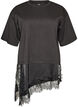 Jerseybluse med lag-p&aring;-lag-look og blonde, Sort, Packshot image number 0