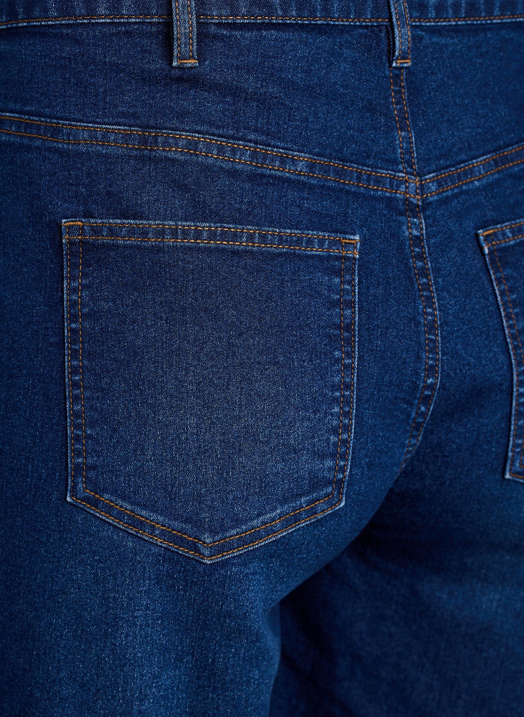 Zizzi L&oslash;se denimshorts med h&oslash;j talje, Bl&aring;, Packshot image number 3