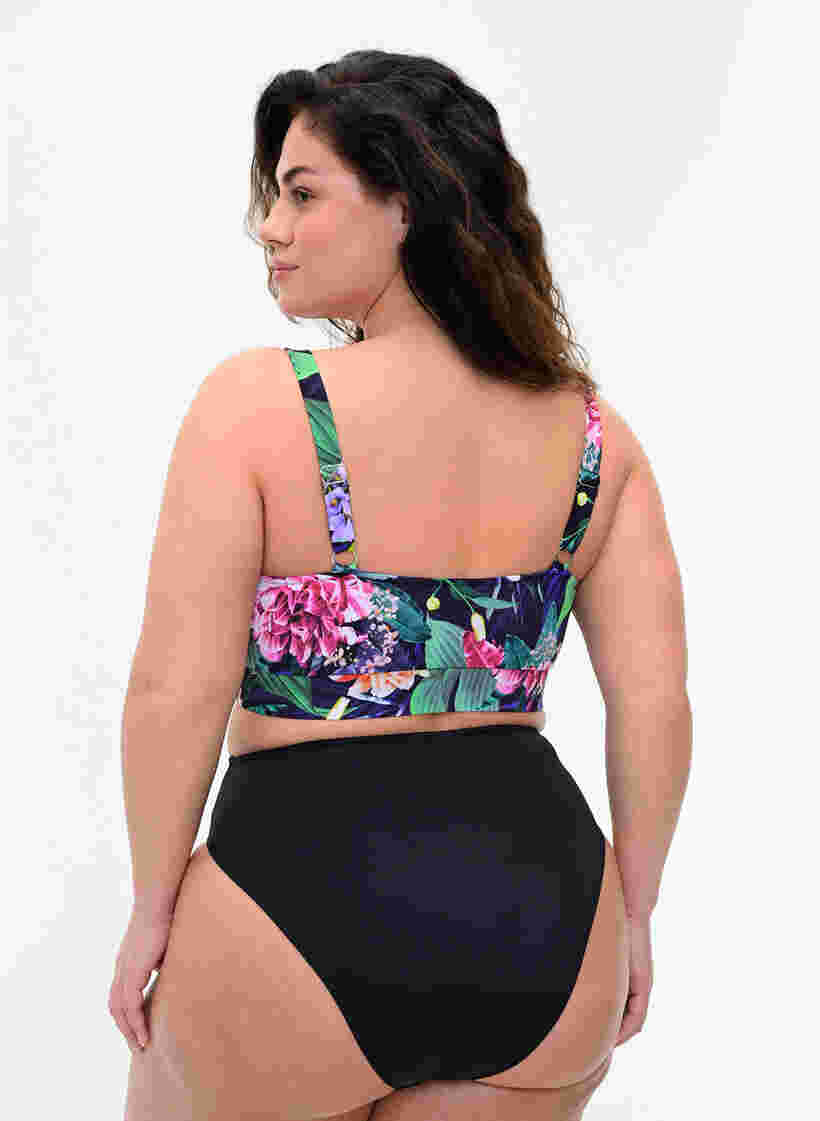 Bikini top med regulerbare skulderstropper, Flower Print, Model image number 1