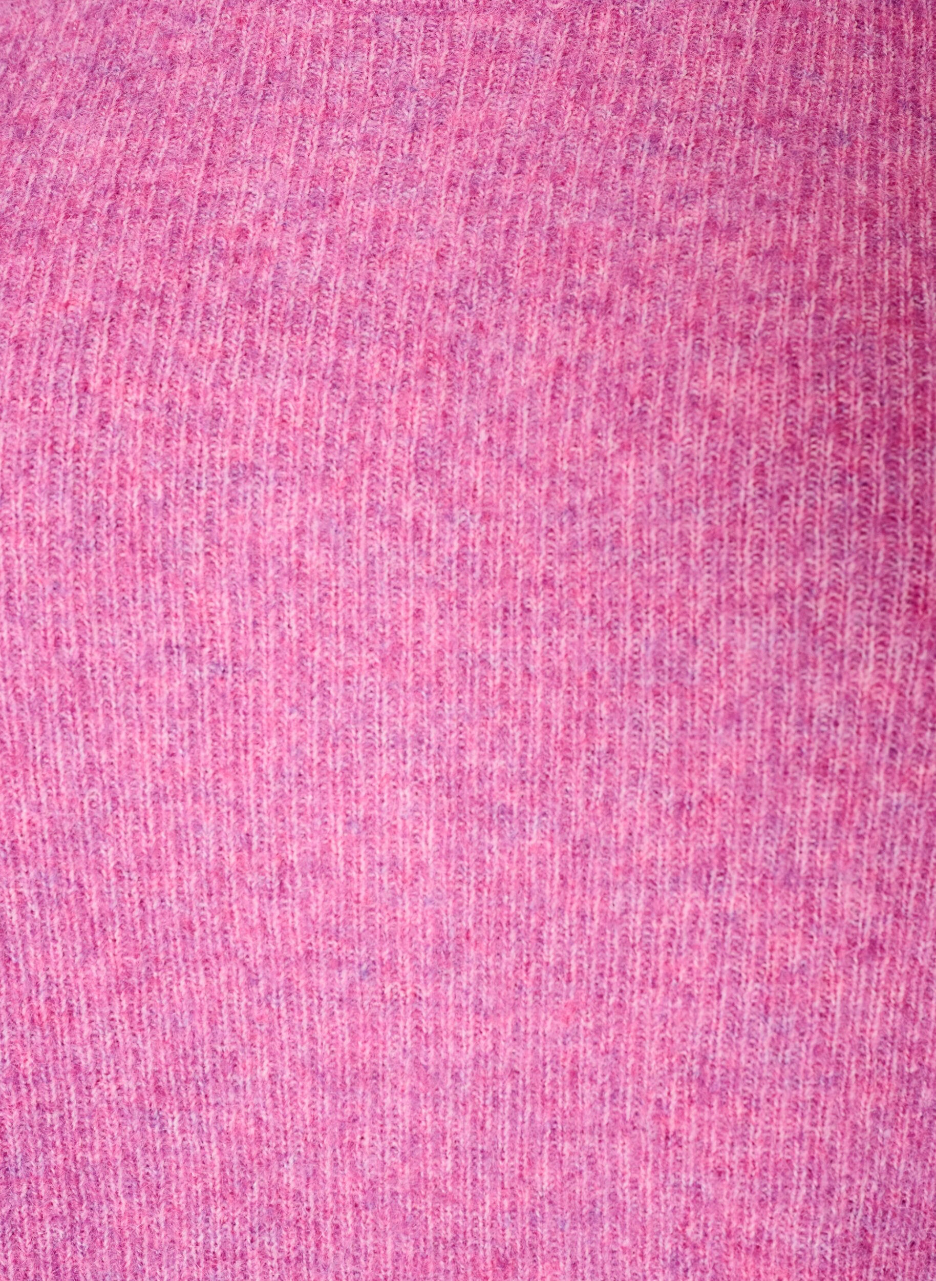 ZizziMeleret strikbluse med rund hals, Lilla, Packshot image number 2