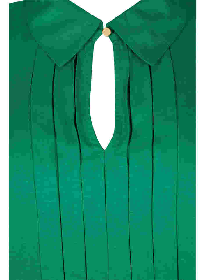 Langærmet viskose bluse med skjortekrave, Jolly Green, Packshot image number 2