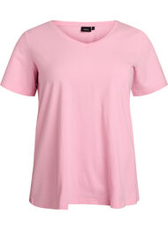 Ensfarvet basis t-shirt i bomuld, Lyser&oslash;d