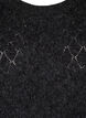 Strikbluse med hulmønster, Dark Grey Melange, Packshot image number 2