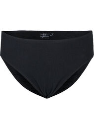 H&oslash;jtaljet bikini trusse med crepe struktur, Black