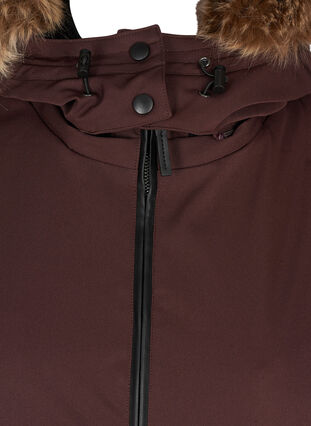 Vinterjakke med lynlås og lommer, Fudge, Packshot image number 2