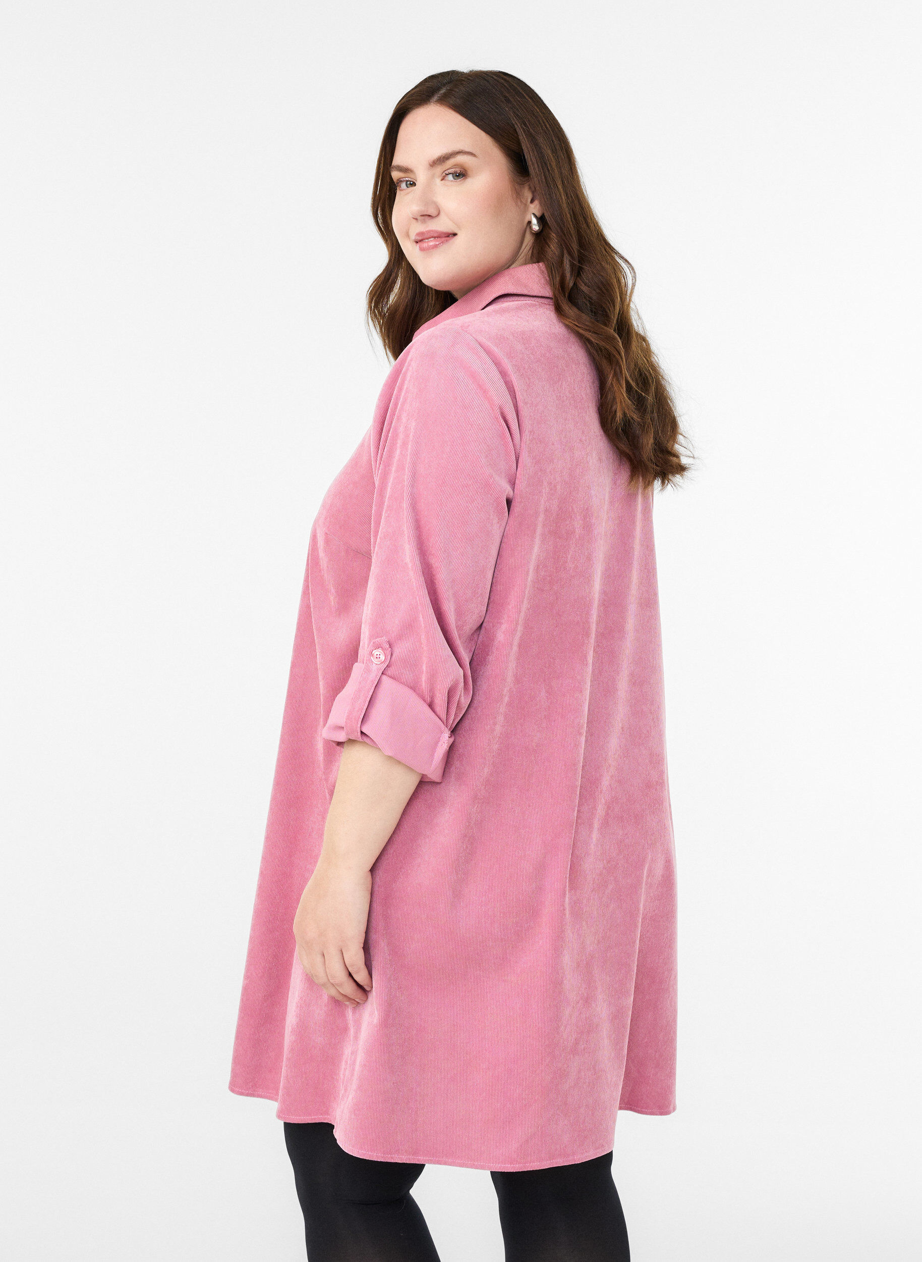 Zizzi Fl&oslash;jlskjole med lynl&aring;s og 3/4 &aelig;rmer, Lyser&oslash;d, Model image number 2