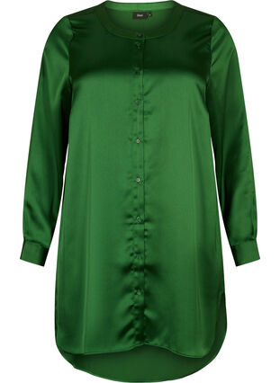 Lang shiny skjorte med slids, Formal Garden, Packshot image number 0