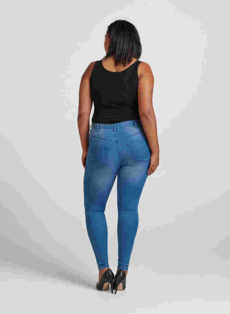 Super slim Amy jeans med høj talje, Lt blue Denim, Model image number 1
