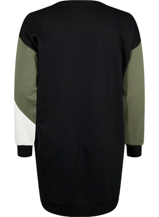 Lang sweatshirt med colorblock, Kalamata Color B. , Packshot image number 1