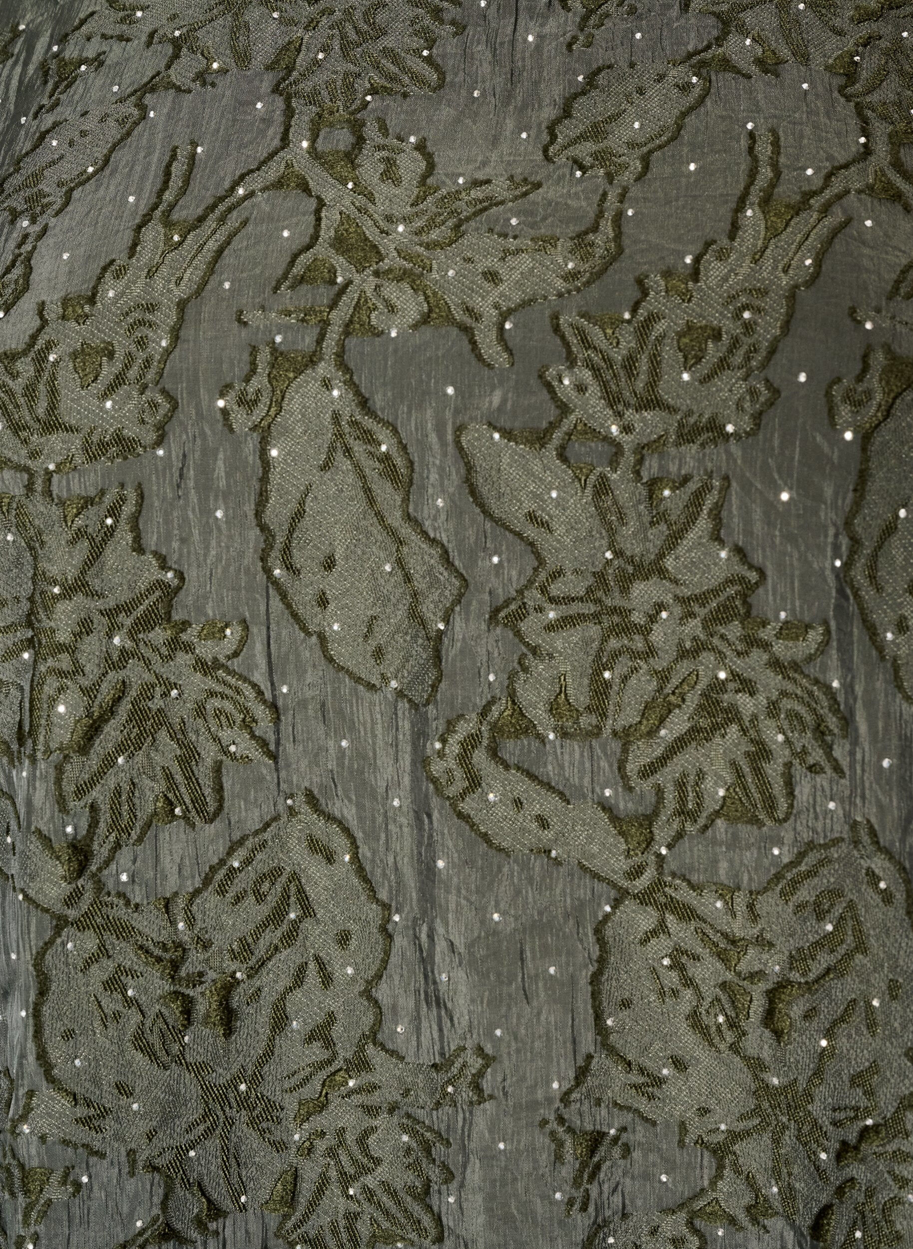 ZizziJacquardkjole med glimtende detaljer og puf&aelig;rmer, Gr&oslash;n, Packshot image number 2