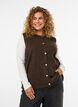 Strikket vest med dekorative knapper, Brun, Model image number 0