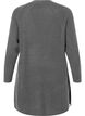 Lang ribstrikket cardigan, Dark Grey Melange, Packshot image number 1