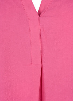 Kortærmet bluse med v-udskæring , Raspberry Sorbet, Packshot image number 2