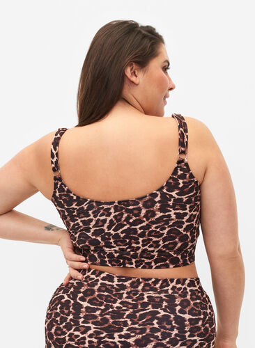 Printet bikini top med regulerbare stropper, Autentic Leopard, Model image number 1