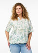 Bluse med print og 1/2 &aelig;rmer, Hvid, Model image number 0