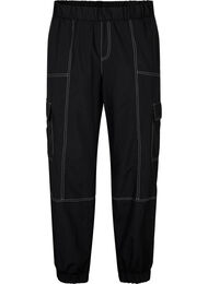 Cargobukser med kontrastsyninger, Black