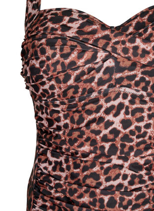 Badedragt med draperinger og vatterede skåle, Leopard, Packshot image number 2
