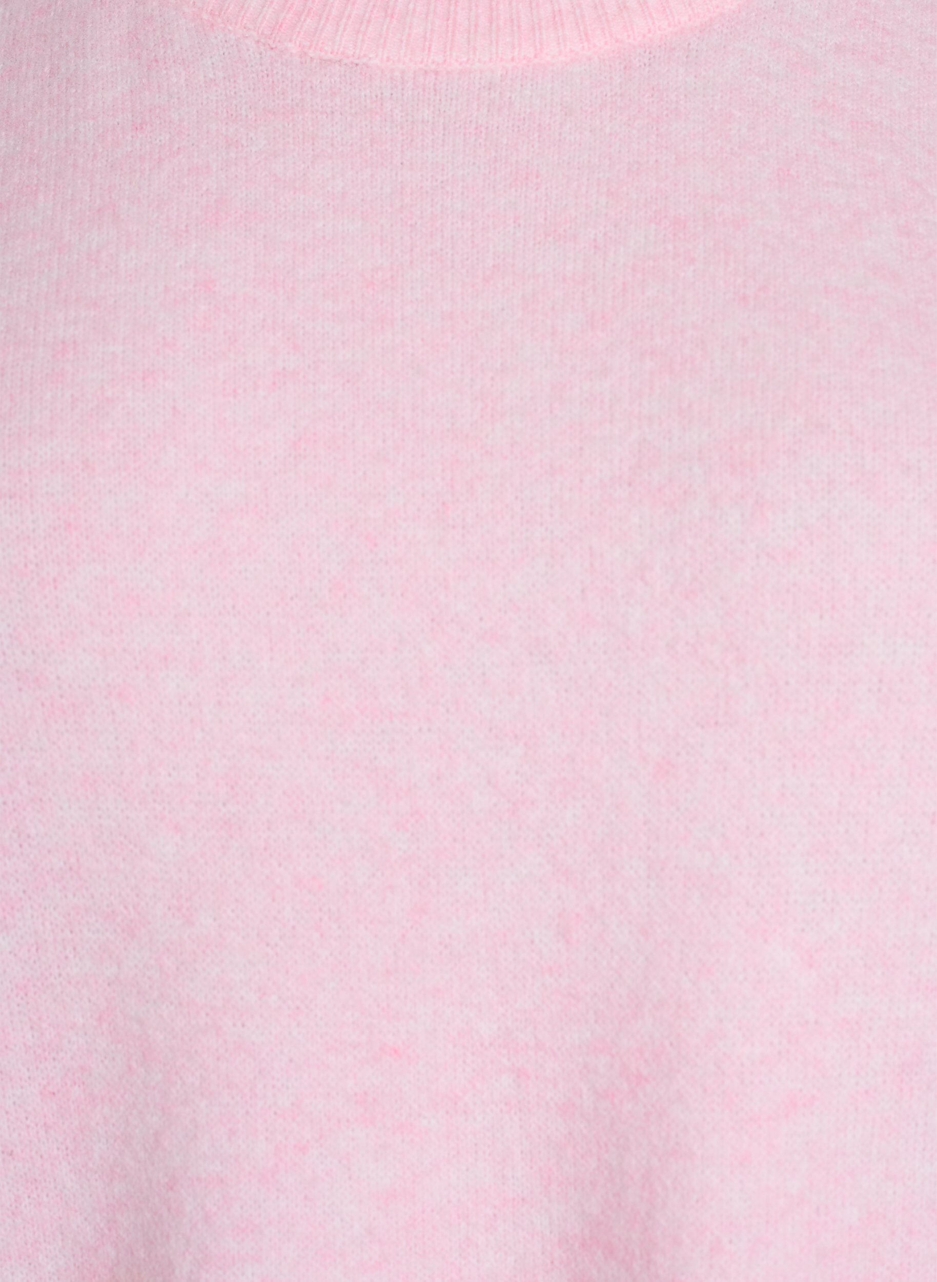ZizziL&oslash;s strikbluse med korte &aelig;rmer, Lyser&oslash;d, Packshot image number 2