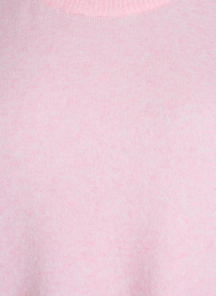 L&oslash;s strikbluse med korte &aelig;rmer, Lyser&oslash;d, Packshot image number 2