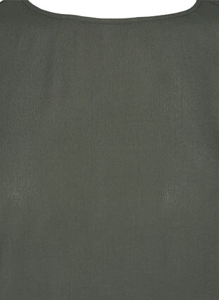 Viskose bluse med 3/4 ærmer og smock, Thyme, Packshot image number 2