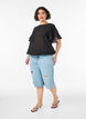 Bluse med ballonform og vinge&aelig;rmer, Sort, Model image number 1