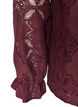 Lang&aelig;rmet bluse med blondem&oslash;nster, M&oslash;rk Bordeaux, Packshot image number 3