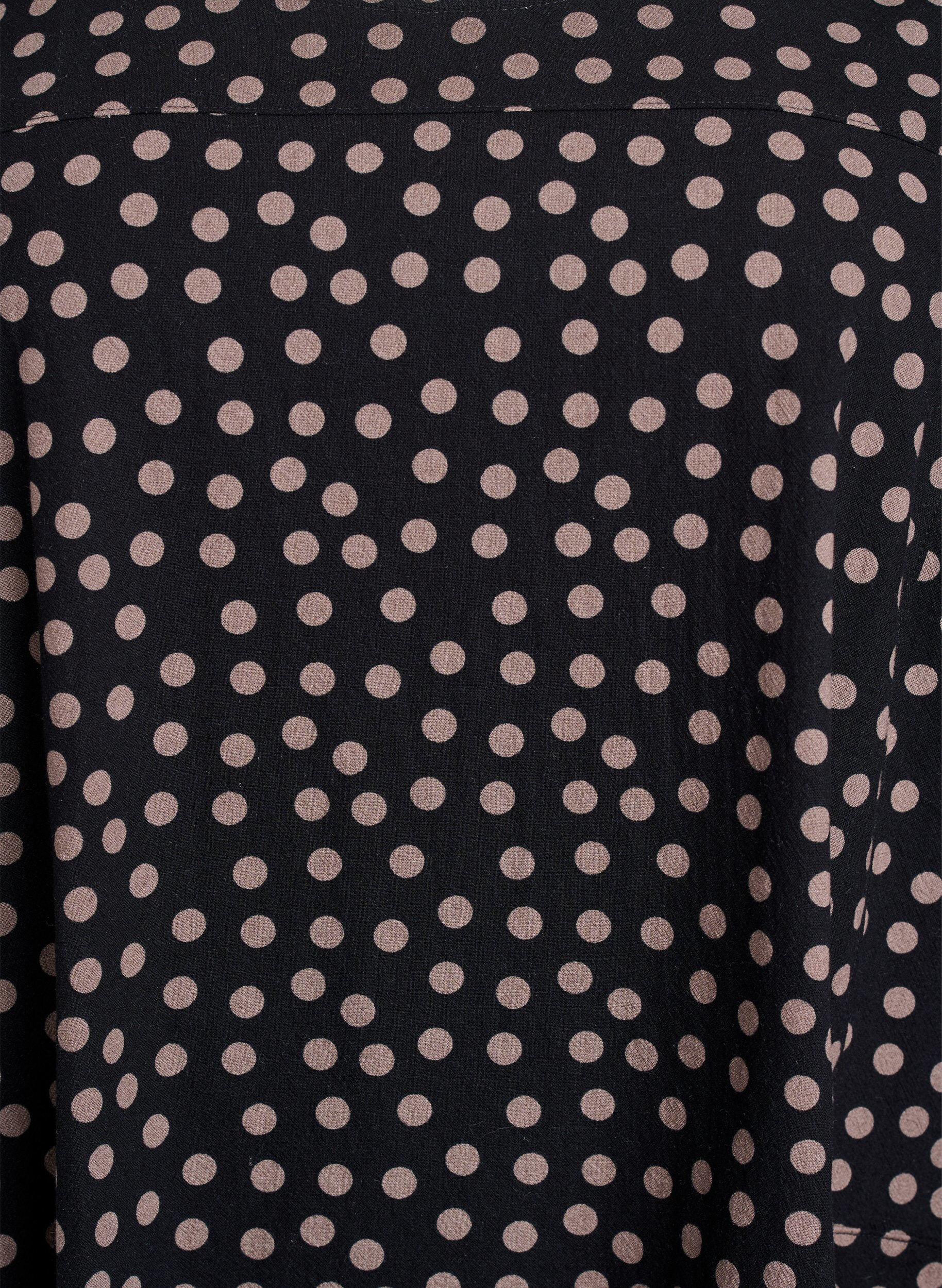 Zizzi Kort&aelig;rmet bomuldskjole med print, Brun, Packshot image number 2