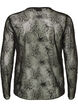 Meshbluse med blomster og pailletter, Sort, Packshot image number 1