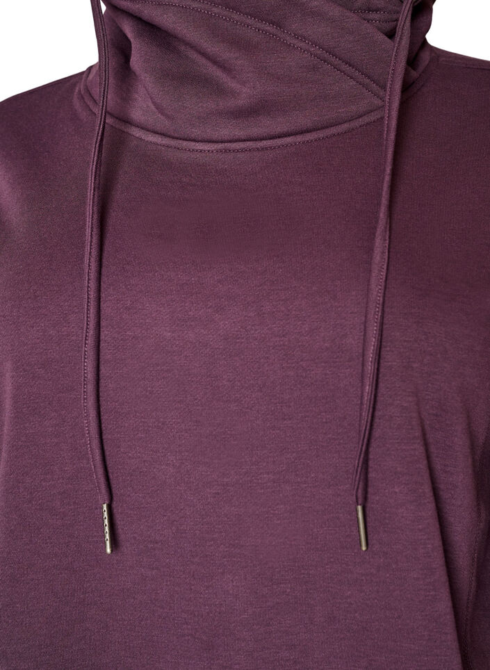 Sweatshirt med h&oslash;j krave og lommer, Lilla, Packshot image number 2