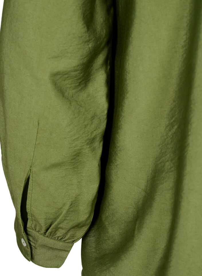 Viskosebluse med flæser, Loden Green, Packshot image number 3