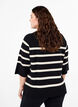 3/4 ærmet strikbluse med striber, Black Birch Stripes, Model image number 1