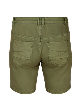 Tætsiddende denim shorts, Green, Packshot image number 1