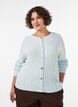 Kabelstrikket cardigan med dekorative knapper, Bl&aring;, Model image number 0