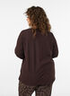 Natbluse i bomuld med hjerteprint, Brun, Model image number 2