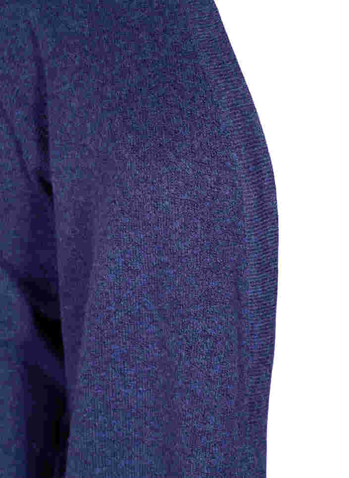 Meleret strik cardigan med lommer, Deep Cobalt Mel., Packshot image number 2