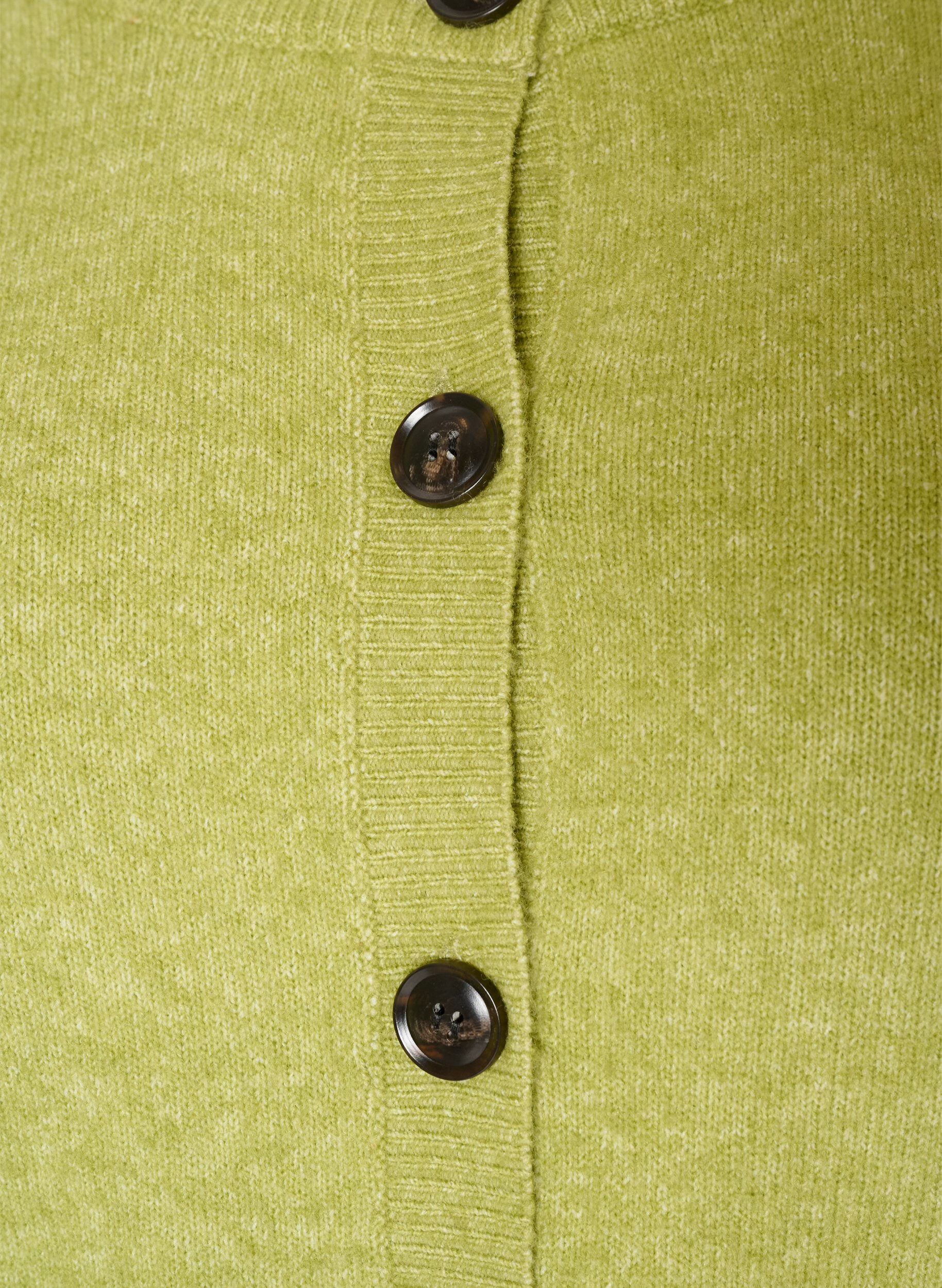 ZizziCardigan med knapper og afrundet front, Gr&oslash;n, Packshot image number 2