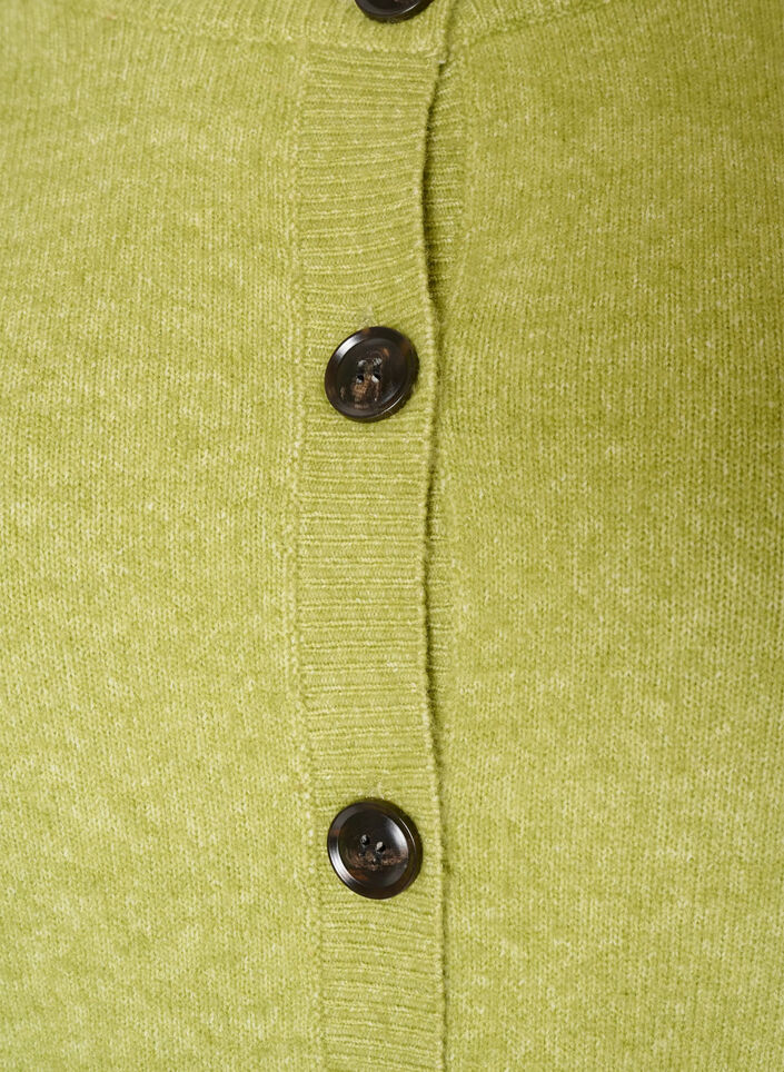 Cardigan med knapper og afrundet front, Gr&oslash;n, Packshot image number 2
