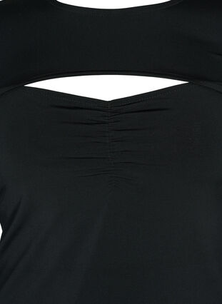 Cut-out bluse med lange ærmer, Black, Packshot image number 2